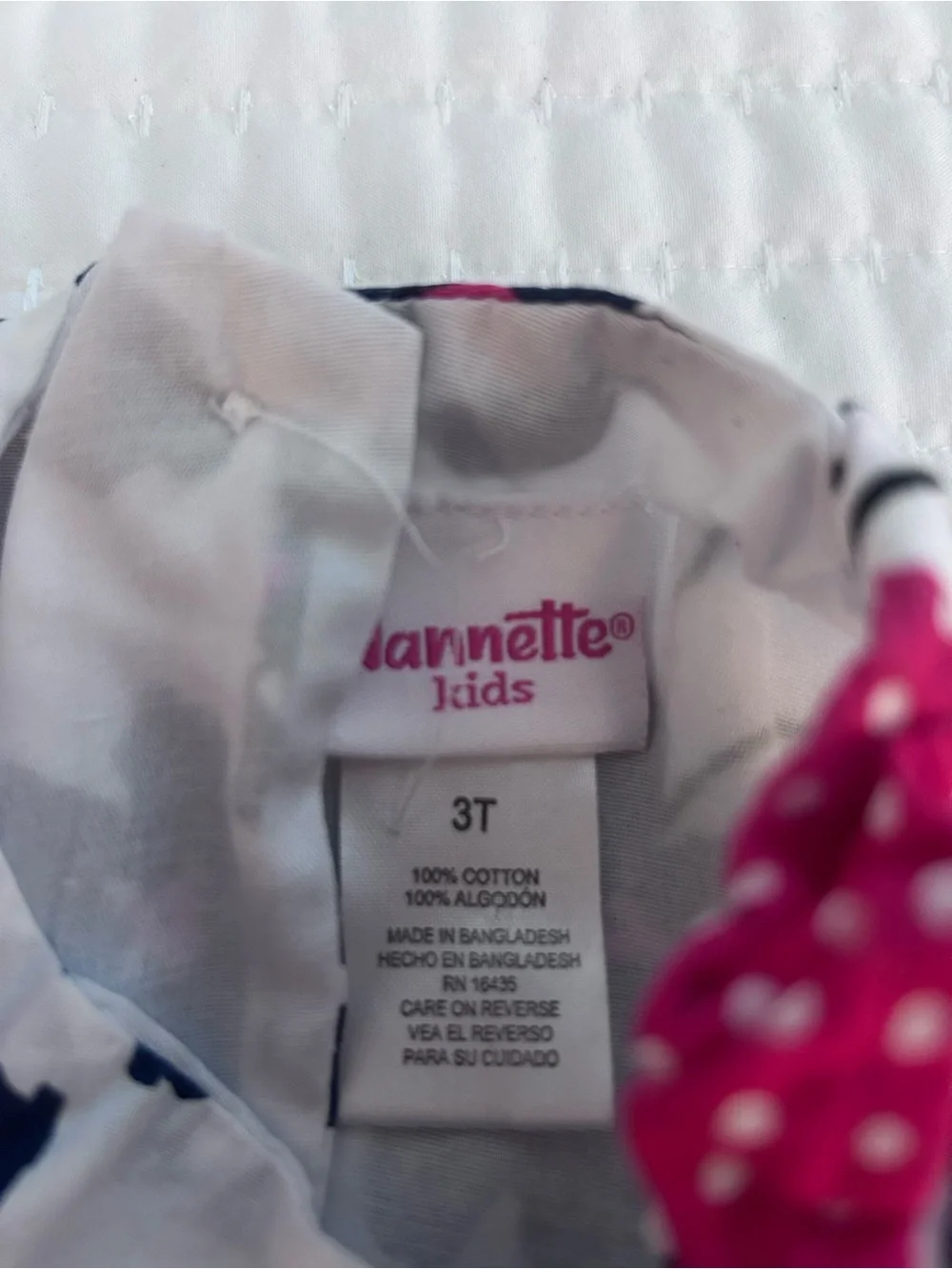 Nannette Kids Floral Cotton Dress with Pink Trim for Girls. Size 3T